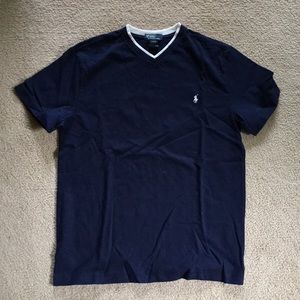 Polo t-shirt - dark blue with white trim